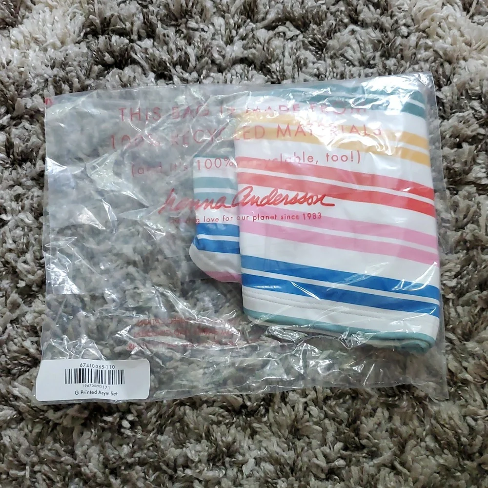 Hanna Andersson Rainbow Stripe Two-Piece Swimsuit
